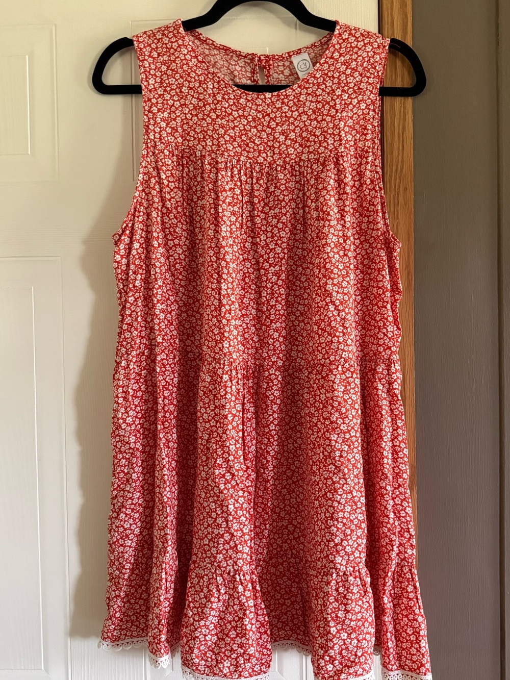 Boutique Red and White Floral Tank Dress